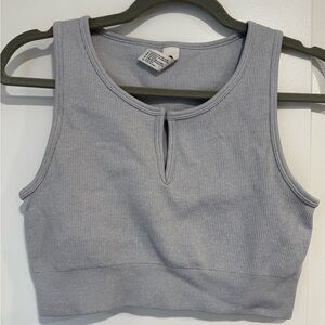 90 Degree By Reflex Light Gray Sports Bra Size Large